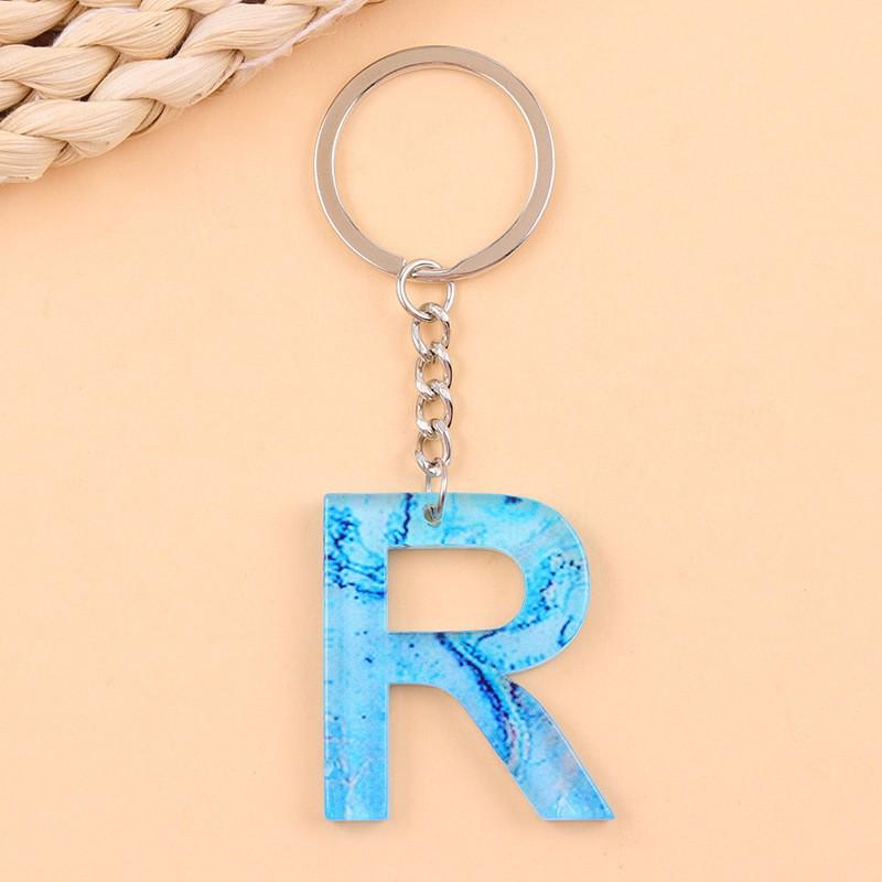 

Blue Ocean Print Acrylic Pendant with 26 English Letters - Fashionable Hanging Ornament