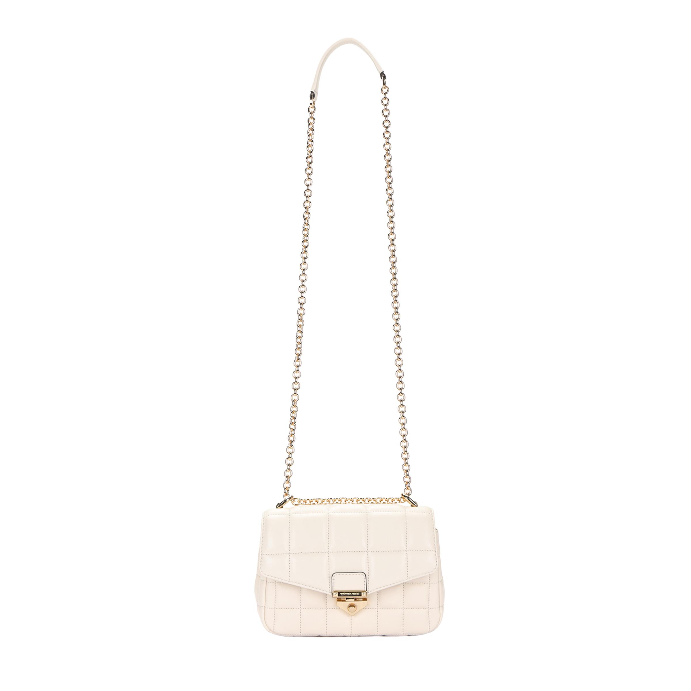 

Michael Kors MK Soho Chain Flap Small Classic Style Lambskin Crossbody Shoulder Bag Women bags White 30H0G1SL1T-289 Basic Set (Bag+Dust Bag)