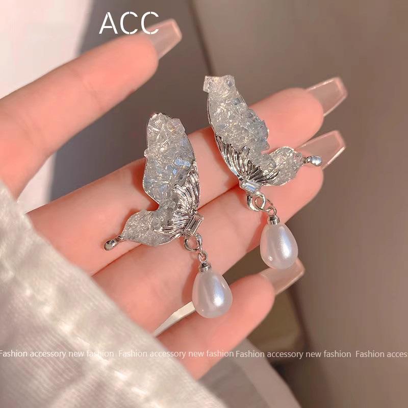2025 Luxury Pearl Butterfly 925 Silver Women's Earrings