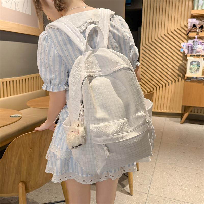 Retro Student Schoolbag Campus Backpack Large Capacity Lightweight Backpack