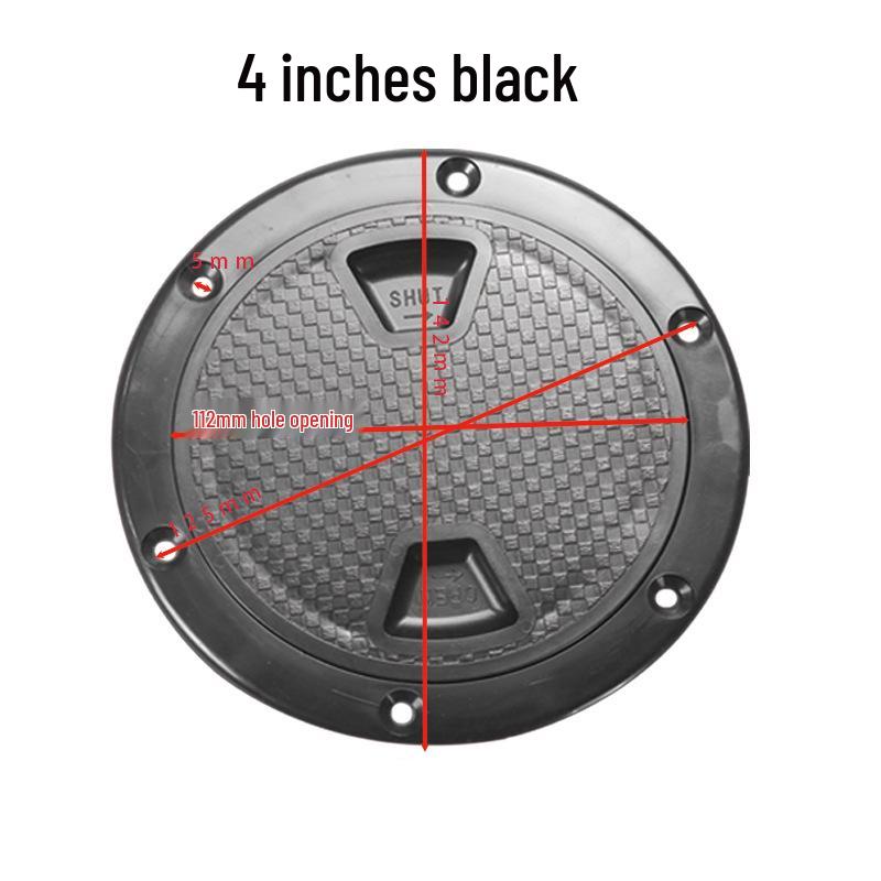 Marine ABS Sealed Round Deck Hatch Cover - 4/6/8 Inch, White/Black, Durable
