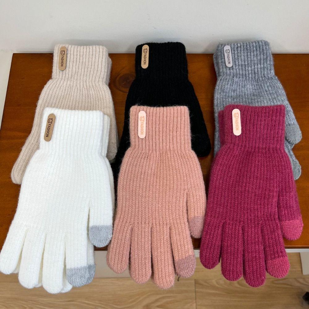 Full Finger Mittens Korean Style Cycling Driving Gloves Gift Knitting Gloves  Winter