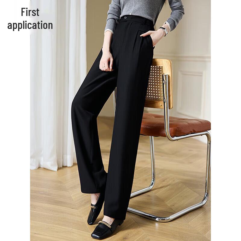Chushen Women's High-Waist Straight Leg Casual Suit Pants