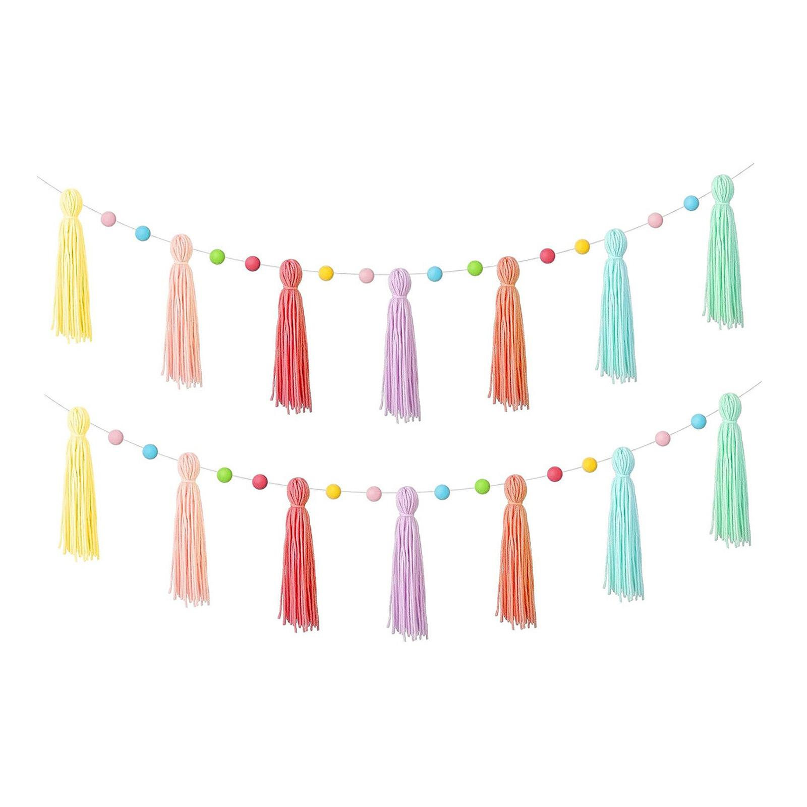 

Boho Tassel Garland 31.5inch Wall Hanging Ornament Wall Garland for Holiday Celebration Graduation Kids Bedroom Party Supplies