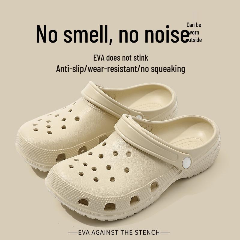 

Женские летние сандалии на толстой подошве из ЭВА, нескользящие, на танкетке, с дезодорантом, повседневным дизайном с отверстиями и увеличением роста. 45 хаки