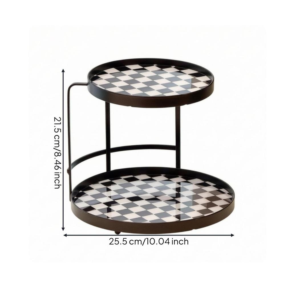Dual-Level Storage Rack Compact Countertop Elegant for Dresser