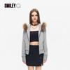Smiley Women's Detachable Faux Fur Hooded Cotton Jacket