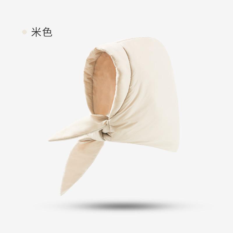 

Women Girls Winter Down Hat Windproof Hooded Scarf Soft Warm Balaclava Skull Cap Beanie Hat Waterproof for Cold Day Snow Ski One Size бежевий