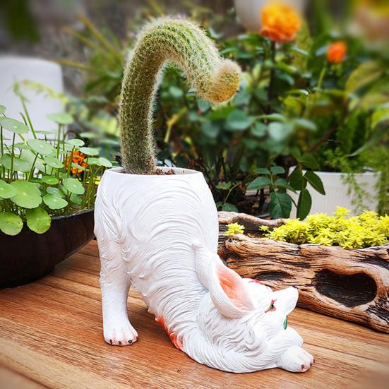 Nine-tailed Fox Flower Pot Indoor Outdoor Resin Planter Pot Home Balcony Garden