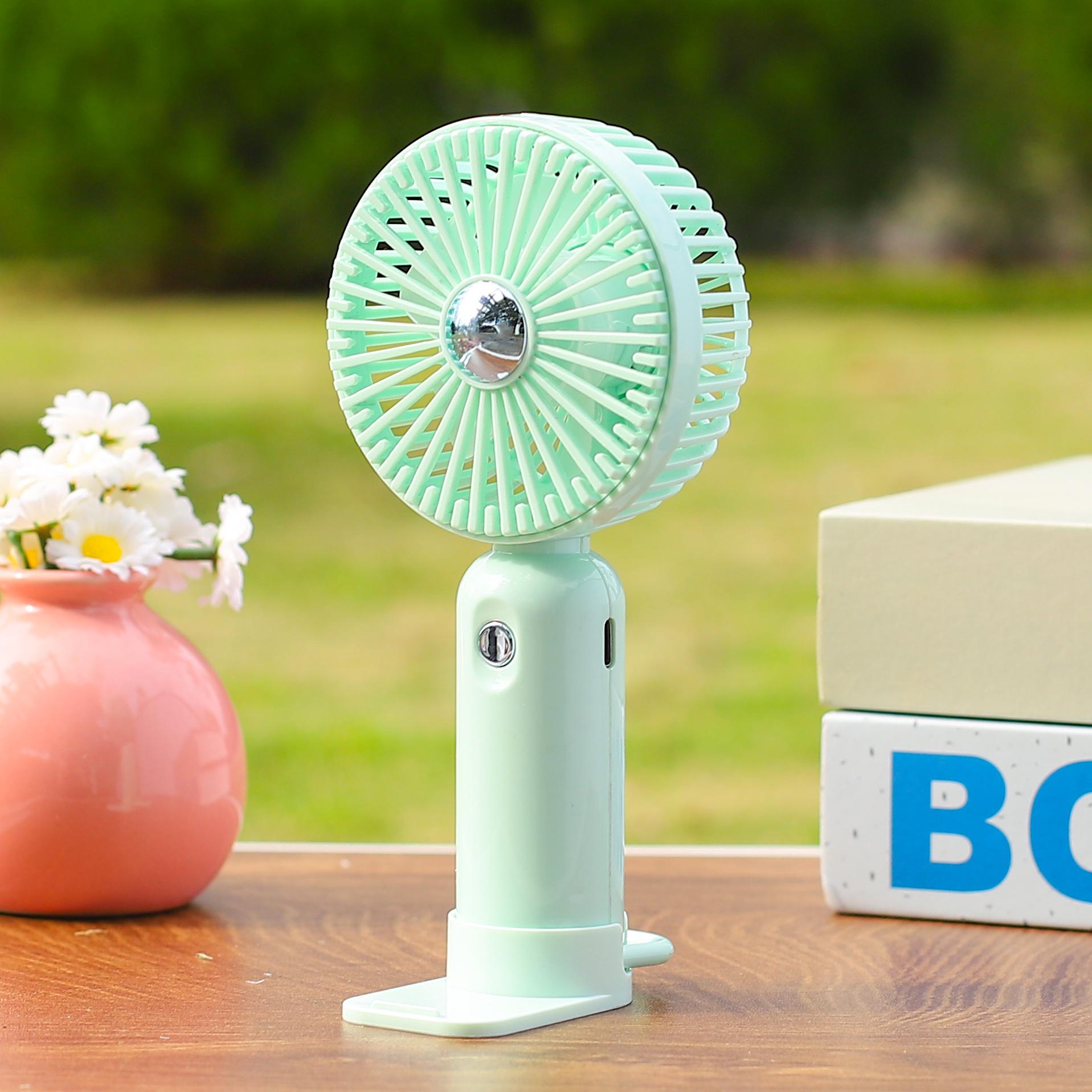 

Compact Three-Speed USB Rechargeable Handheld Fan - Ideal Summer Gift for Students зелений