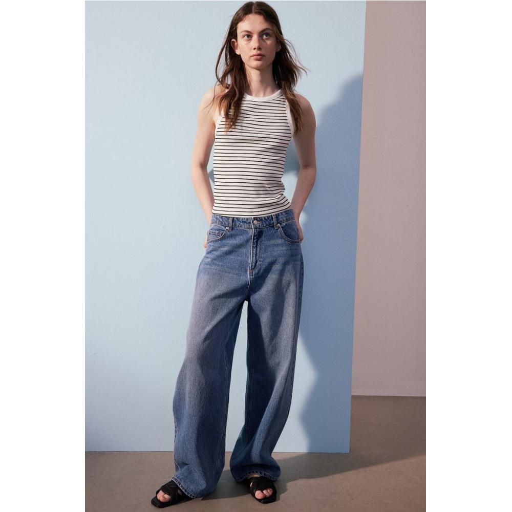 

Топ без рукавов в рубчик HM с белой полоской