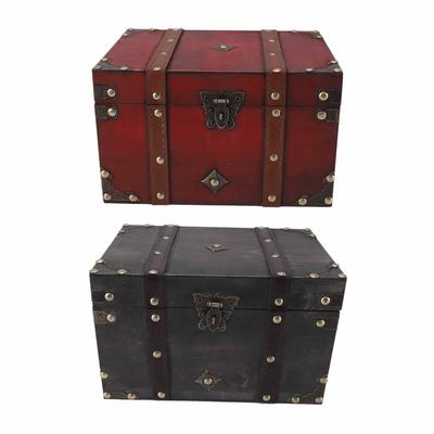 Vintage Wooden Storage Box Antique Decorative Treasure Chest Box Large Exquisite Storage Box Contain