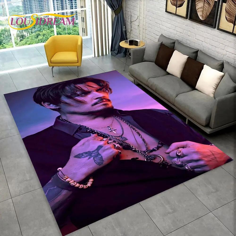 3D Printing Johnny Depp Series Area Rug,Carpet Rug for Home Living Room Bedroom Sofa Doormat Kitchen Decor,Non-slip Floor Mat HD