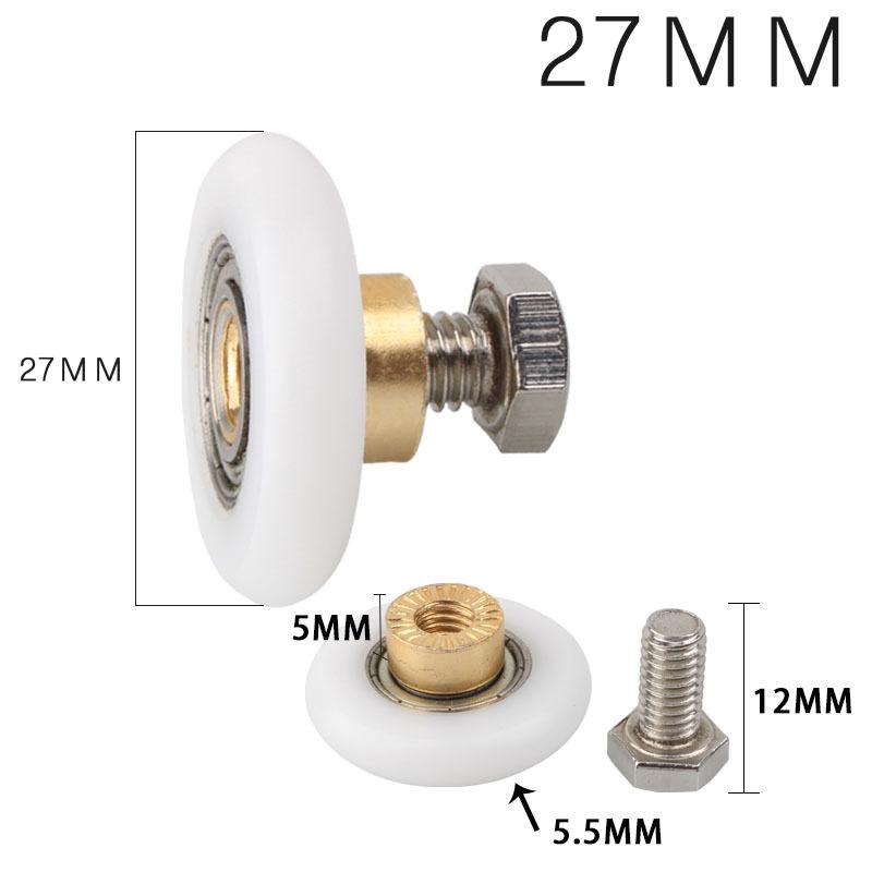 4 Stück 20/23/25/27mm Duschwandrollen Riemenscheibe Badezimmer Schiebetür Räder Schiebetür Radrollen Badezimmer Zubehör