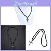 Obsidian Tiger Eye Hematite Cross Beaded Necklace For Men Fashion Accessory