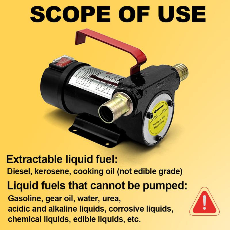 12V 24V Portable Electric Oil Pump 4200r/min Self Priming Fuel Oil Dispensing Transfer Pump with Hose Tail Connector