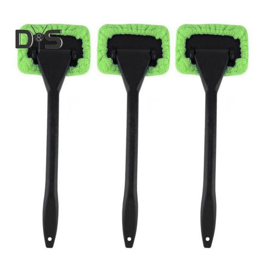 

3 шт. Щетка для мытья лобового стекла, автомобильный очиститель окон с длинной ручкой, простой в использовании портативный инструмент для мытья лобового стекла с многоразовыми тканевыми подушечками 3pcs