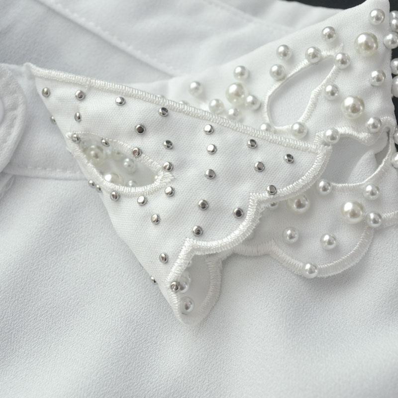 Handmade Beads Fake Collar for Womens Formal Suit Lapel Neckwear Shirt Detachable Collar Sweater Shirt  Neck False Collars