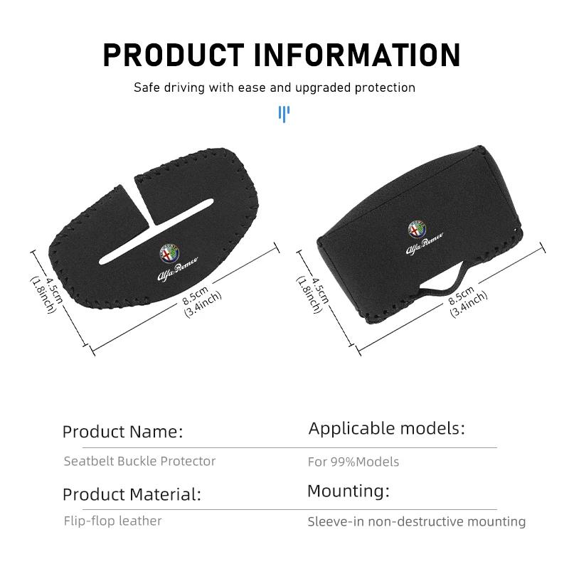 Universal Car Seat Belt Buckle Clip Protector Cover Anti-Scratch For Alfa Romeo GT Stelvio F1 Brera Volante Tonale Gloria Disco