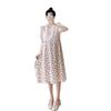 Pregnant Women's Polka Dot Summer Dress - Loose, Plus Size, Slimming Skirt for 2024