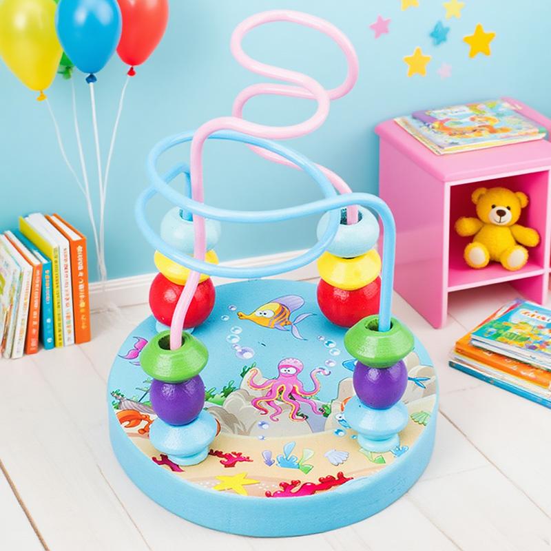 Brinquedos de Madeira para Crianças Correspondência de Formas Brinquedo Educacional Infantil Montessori Relógio Torre Arco-Íris Lagarta Rodando Contas Presentes TMZ