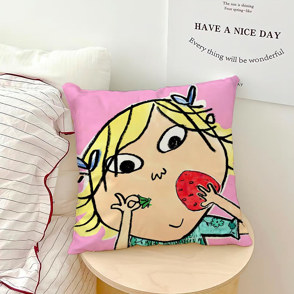 Cartoon Funny K-LOLA Cushion Cover Comfortable Soft Pillow Case for Sofa Living Room Home C-CHARLIE AND Decor Protective Covers