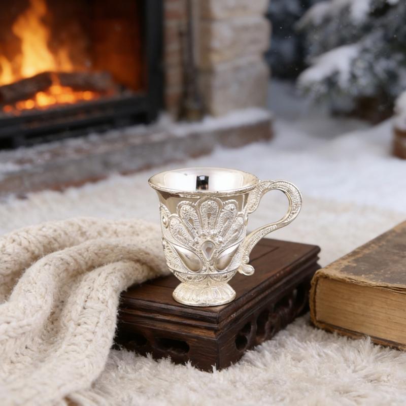 2Pieces Retro Goblets Metal Wine Cups Royal Chalices Wine Glass Medieval European Style Embossed Drinking Cups Gift