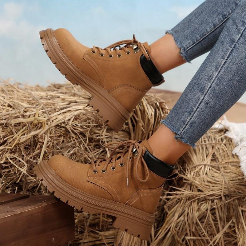 2025 New Women's Fashion Martin Boots Women's Height Increase Fashion Outdoor Home Yellow Boots