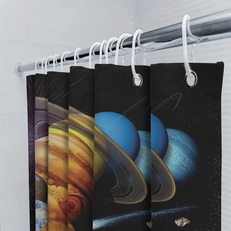 Modern Bathroom Decor: Luxury Marble Pattern Shower Curtain with Silver Grommets for Tub Bathtub Black White Striped Waterproof