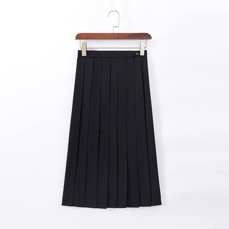 Authentic Black Sailor Uniform Set - Academy Style with Pleated Skirt