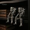 Unique Home Office Accents Vintage Skeleton Robot Statue, Industrial Mechanical Resin Figurine, Skull Statue Gothic Desk Decor for Bookshelf