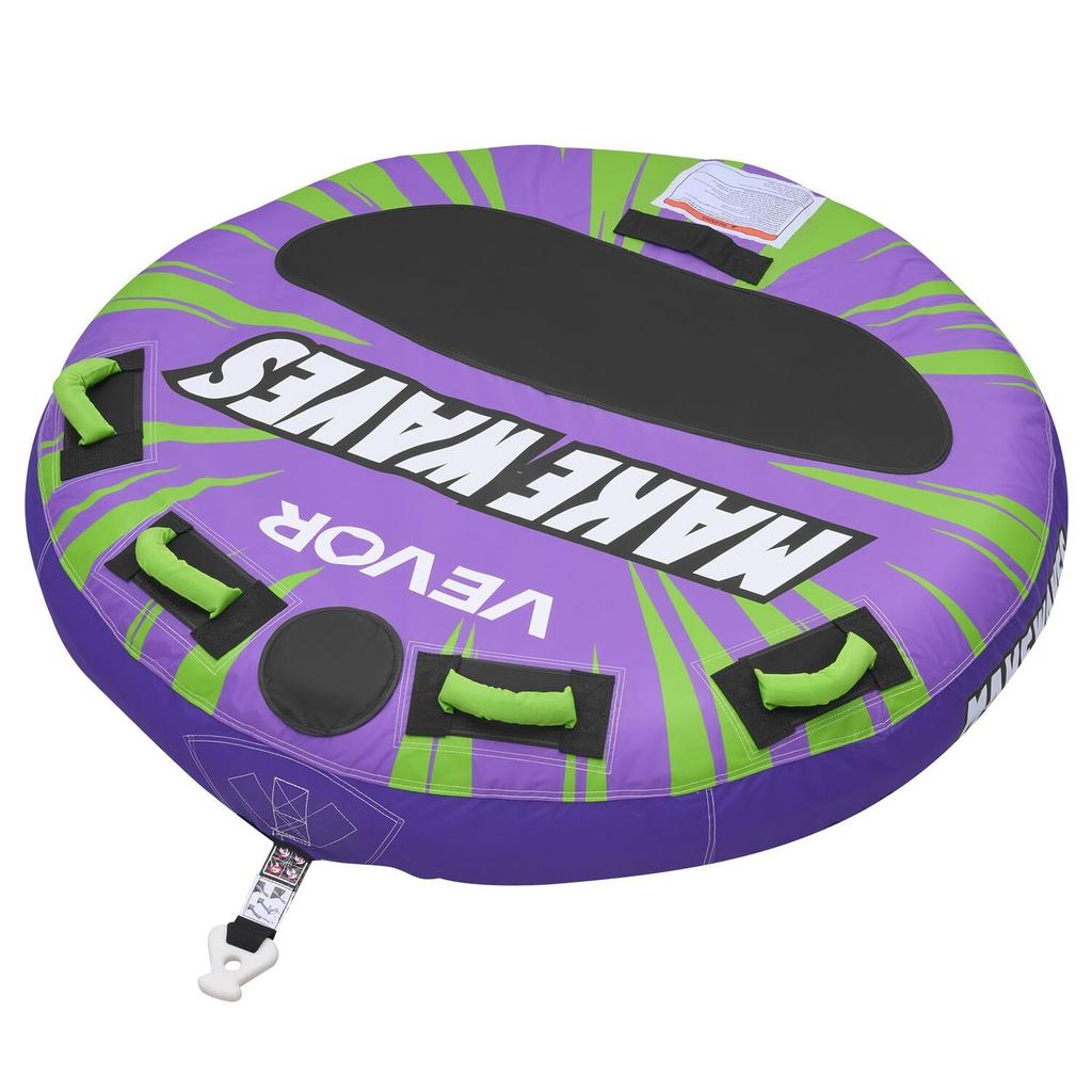Towable Tubes for Boating, 2-Rider Inflatable Boat Tubes and Towables, 154kg Capacity Water Sport Tube for Boat to Pull - with Anti-Slip Pad, Full
