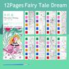 12/20 Premium-Quality Sheets First-Class Portable Superior-Grade Coloring Premium-Quality Book Superior-Grade Children High-Standard Watercolor