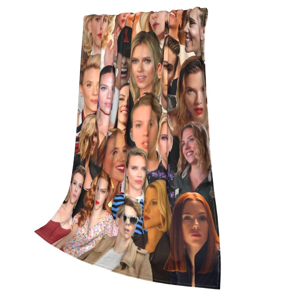 Scarlett Johansson Photo Collage  Blanket Velvet  Relax Soft Throw Blanket for Bed Bedspreads
