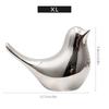 Nordic Silver Ceramic Bird Figurine, Mini Animal Statue for Living Room Desk Decor, Wedding Gift & Modern Home Decoration