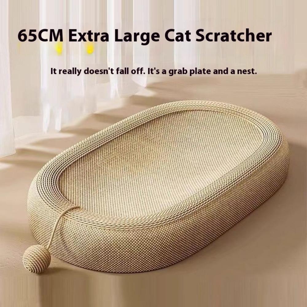 Full Sisal Cat Scratching Board, Cat Self-hi Toy Oval Cat Nest, Sword Hemp Rope, Thickened Claws, Resistant To Scratching, No Crumbs