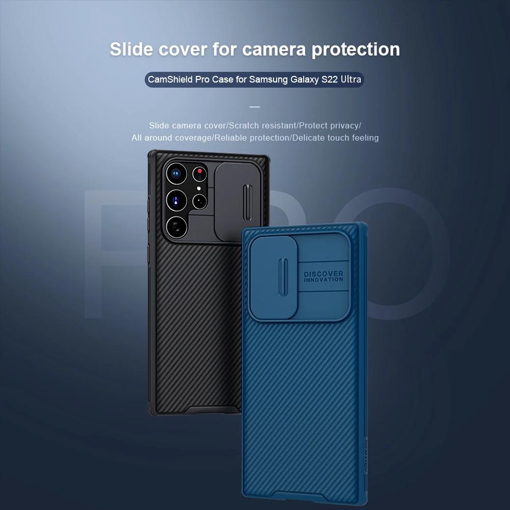 For Samsung Galaxy S22 Ultra Phone Case,NILLKIN Camera Protection Slide Protect Cover Lens Protection Case for Galaxy S22 Ultra