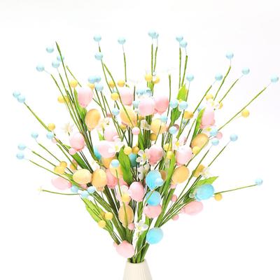 2025 Easter Ornaments Easter Eggs, Branches, Cuttings, Home Ornaments, Simulated DIY Bouquet Flower Arrangement Accessories