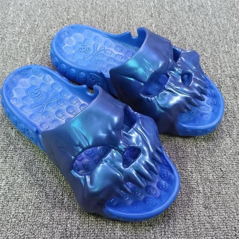 Totenkopf Pantoffel Dämon Y2k Plateau Wolke Sommer Strandsandale Pantoletten Flip Flop Herren Männlich Rutschfest Indoor Outdoor Weicher Schuh Zuhause 2025