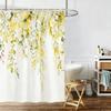 White Gardenia Watercolor Floral Waterproof Shower Curtain for Bathroom Decor