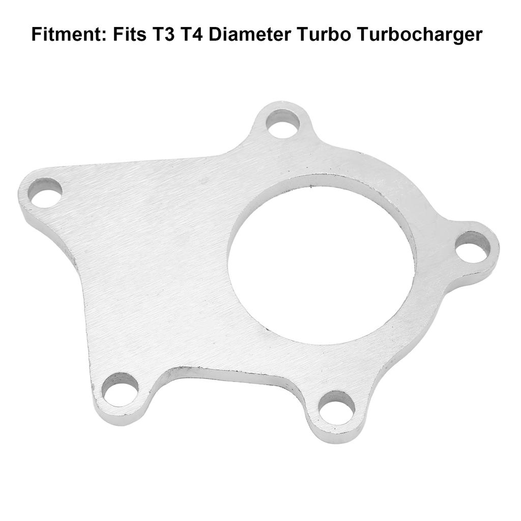 Turbocharger Exhaust Plate 5 Bolts Weldable T‑304 Mild Steel Downpipe Flange Universal for T3 T4