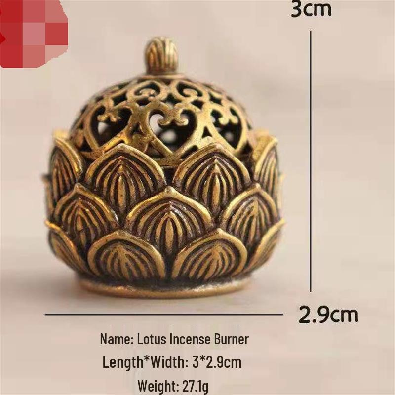 

Мини Лотос Подставка для благовоний: Антикварное украшение из чистой меди