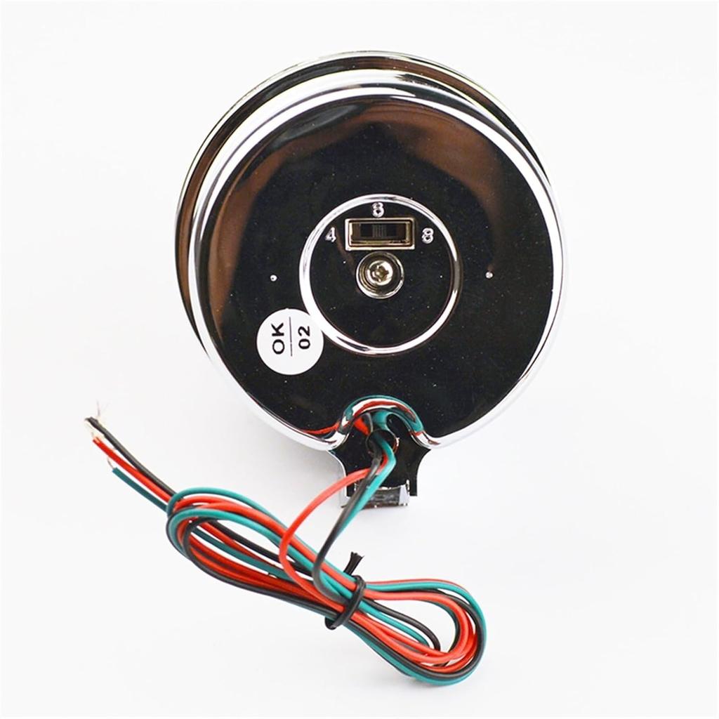 Tachometer Dragon Gauge 3.75 Inch 95mm Car Gauge Tachometer Meter 12V 7 LED Colors Adjustable 0-8000 RPM Chrome Shell Tachometer Gauge, TWENOW9314
