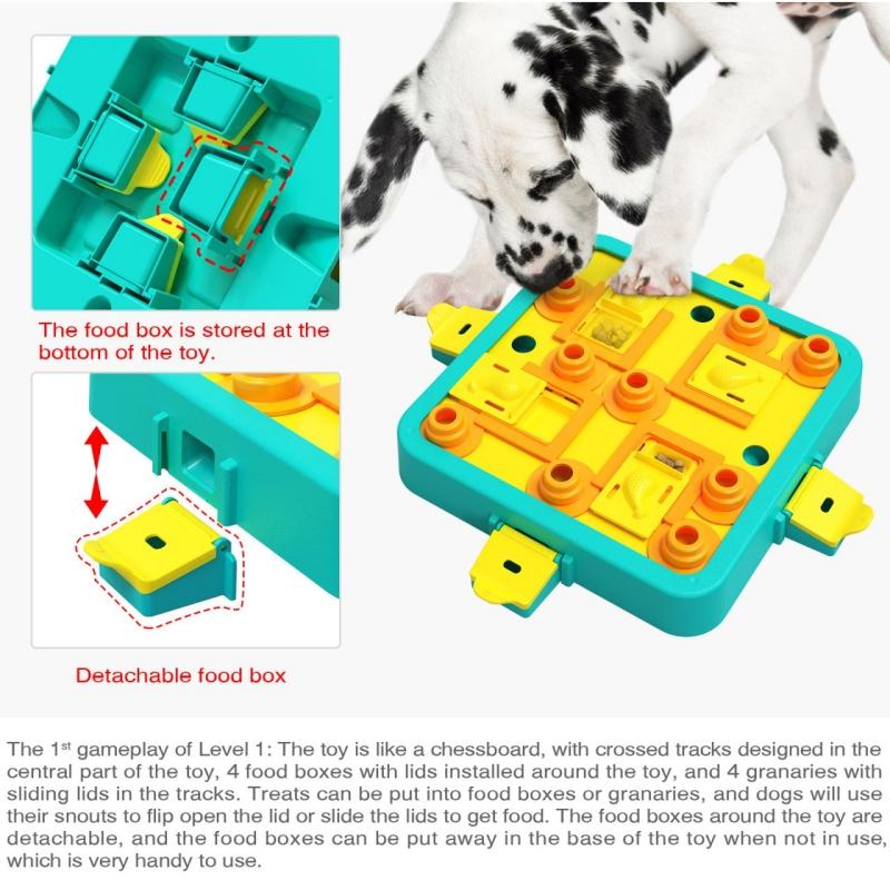 Dog Puzzle Toy Dogs Brain Education Mentally Stimulation Toys Puppy Treat Food Feeder Dispenser Advanced Level 3in1 Interactive