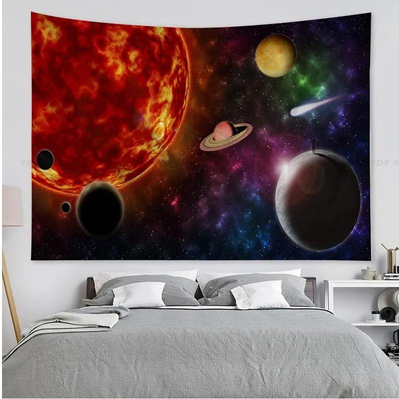 Office Living Room Tapestry Universe Planet Printed Tapestry Home Wall Decoration Tapestry