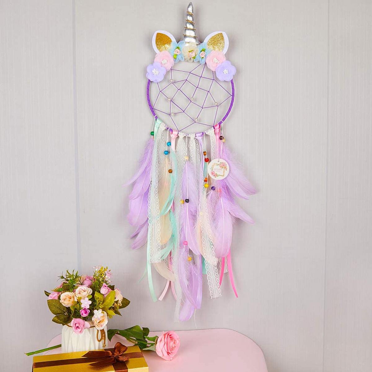 

Colorful Dream Catchers Handmade Wall Hanging Decoration for Girl Bedroom Window Bedside Ornaments Make Wish Blessing Birth Gift