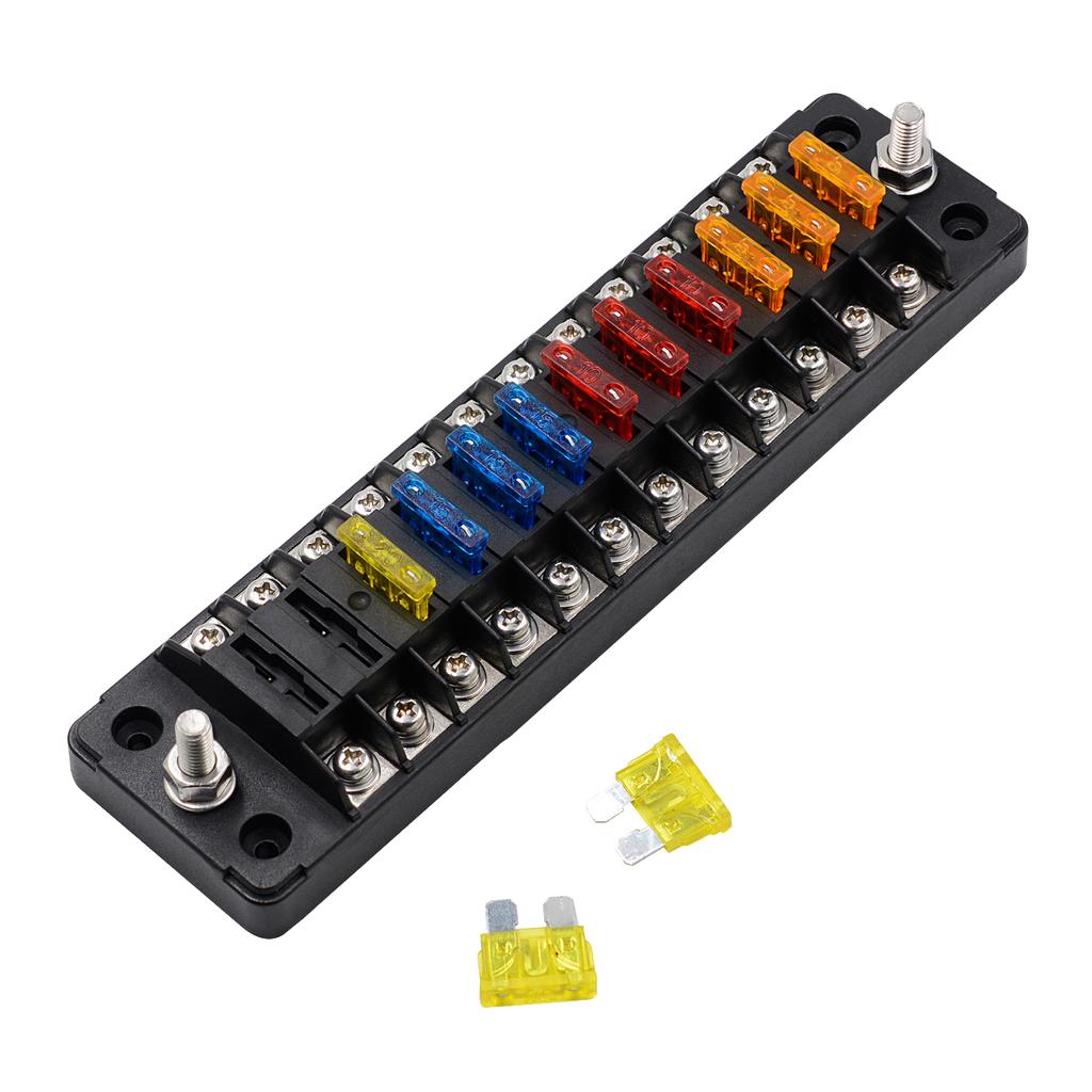 1 Unit 12 Boxes Fuse Box Fuse Marine Led Indicator Fuse Panel Cover and Fuse Automatic Replacement Fuse Block Directed Copper Screw