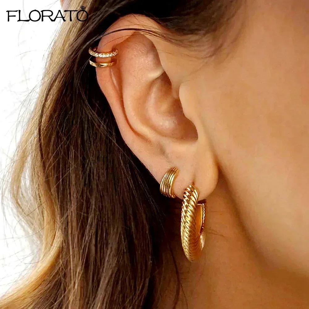 925 Silver Ear Needle Simple 10/15/25mm Hoop Earrings for Women Round Dangle Gold Earrings Fashion Korean Jewelry