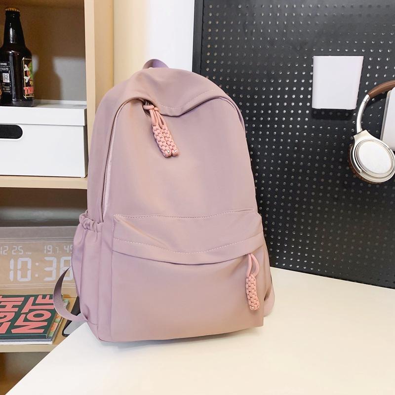 School bag girls' backpack large capacity junior high and high school students simple design niche college student men's backpack