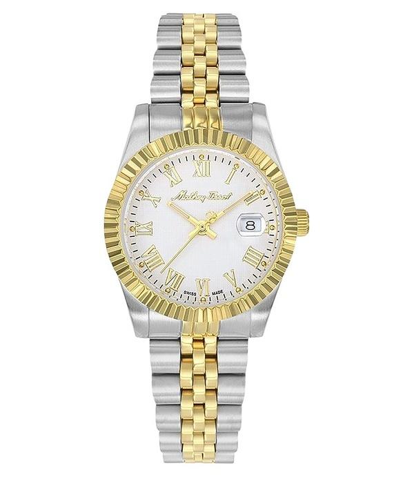 

Mathey-Tissot Mathy III Roman двухцветные кварцевые женские часы из нержавеющей стали с белым циферблатом D810BBR белый